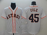Astros 45 Gerrit Cole White Cool Base Jersey,baseball caps,new era cap wholesale,wholesale hats